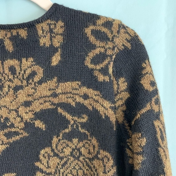 Peruvian Connection Alpaca Floral Zip-Up Lined Cardigan Jacket Sz S - Picture 9 of 10